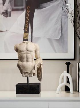 代现轻饰奢售楼样A579板处间品客厅茶几桌面复古半身人像人物雕塑