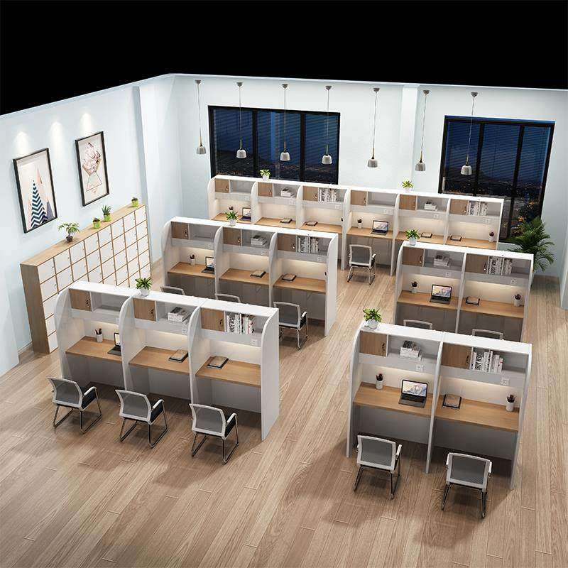 自习室学习桌电脑桌椅组合封闭沉浸式隔断书桌子自修桌学生自厂家,淘宝优惠券,粉丝福利购,淘宝优惠卷