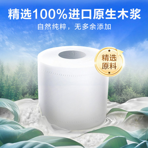 维达卷纸蓝色经典卫生纸巾四层家庭装有芯卷筒纸厕所纸大包装手纸 - 图2