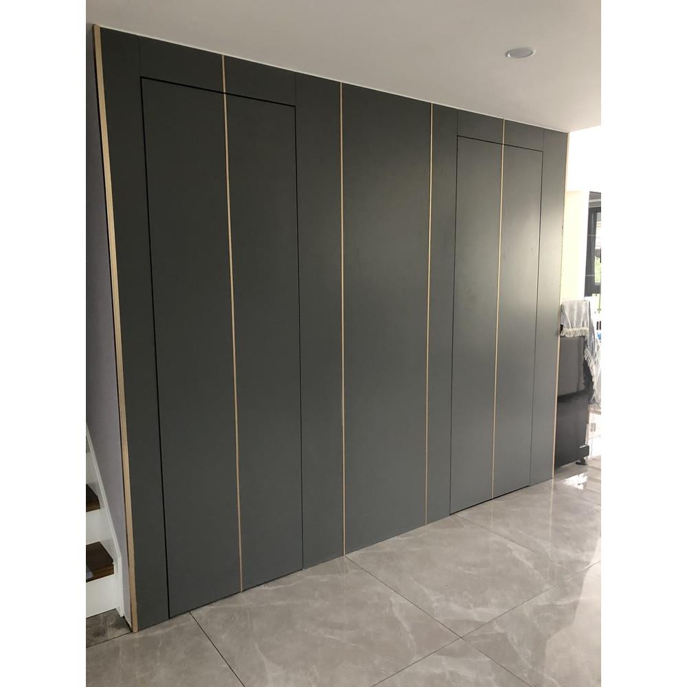 定制实木覆合涂料室内Normcore窄无界木贴面背景墙客厅集成隐形秘 - 图1