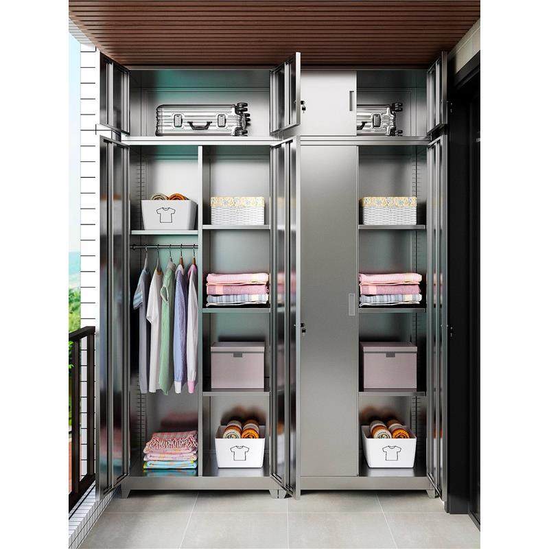 定制304不锈钢家用阳台柜防水防晒防锈潮金属衣柜储物柜子,淘宝优惠券,粉丝福利购,淘宝优惠卷
