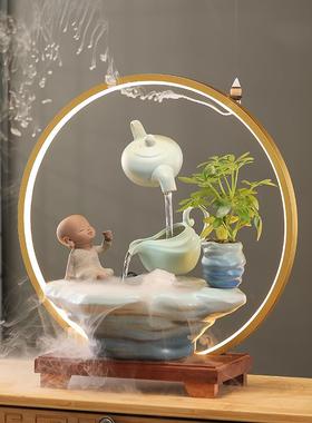 悬壶循环流水摆件招财中式客厅茶室家用办公室桌面开业乔迁送礼品