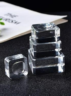 方形水晶球底座玻璃展示架家居办公装饰品底托摆件透明