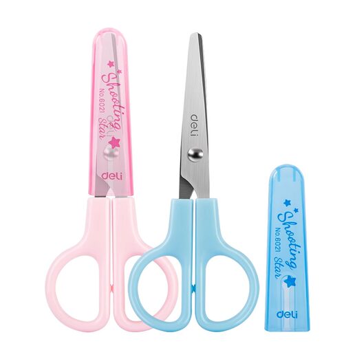 得力剪刀学生儿童用美术美工剪刀2把装/1把装安全手工DIY工具卡通学习用品益智裁剪剪纸用品办公用品 - 图0