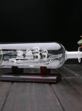创意工艺品帆船漂流瓶木