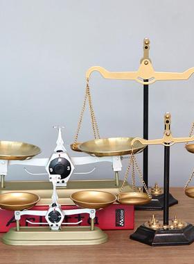 复古怀旧老式手工铁艺天平工艺秤店铺橱窗玄关装饰品摆件创意桌面