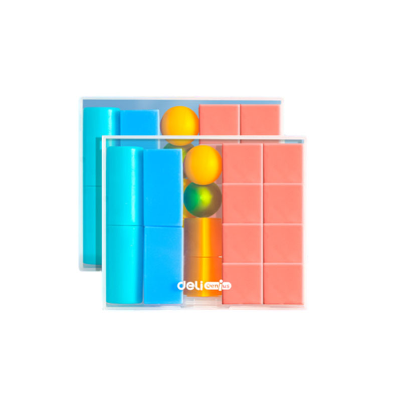 得力磁性正方体方块教具磁力立体图形几何体模型小学一到六年级数学儿童观察小积木立方体六面磁吸长方体学具 - 图0