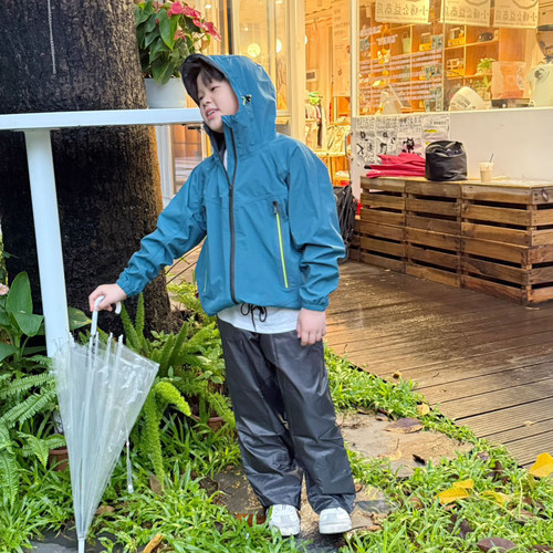 Makku日本儿童雨衣男女通用AS-300K自行车防暴雨轻量登山徒步雨衣 - 图2
