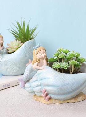 北欧ins风玄关放钥匙收纳摆件创意首饰盒客厅家居装饰品多肉花盆