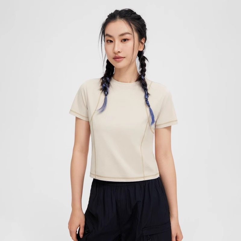 拓路者索罗娜速干t恤女款2025夏季户外圆领短款修身显瘦短袖上衣,淘宝优惠券,粉丝福利购,淘宝优惠卷