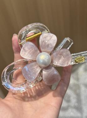 抓夹女时尚百搭盘发鲨鱼夹双面花