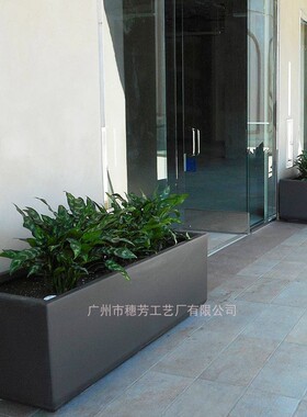 玻璃钢花箱花槽花盆长方形室外市政街道咖啡店门口隔断种植方箱