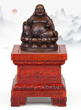 红木观音佛像底座加高供奉台家用菩萨莲花座财神关公神像摆件托架