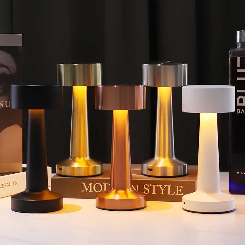 跨境金属哑铃复古台灯酒吧简约创意夜灯西餐厅氛围灯客厅小夜灯 - 图2