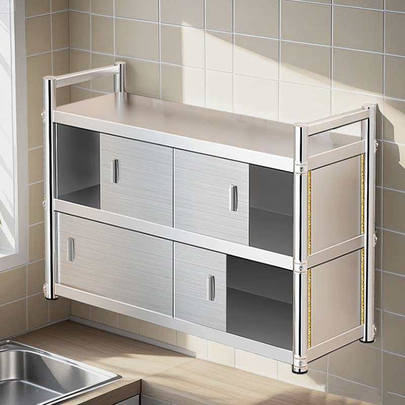 加不钢储厨房置物架橱柜挂墙壁挂式物柜推拉门上厚墙吊锈911柜调,淘宝优惠券,粉丝福利购,淘宝优惠卷