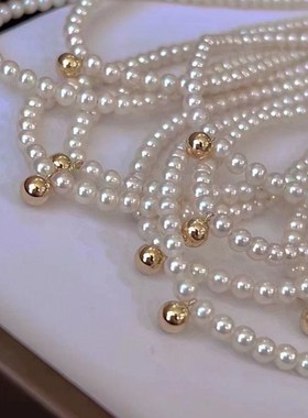 极速超值小颗粒5MM 珠光好天y然淡水珍珠项链 女款珍珠饰品礼物珠