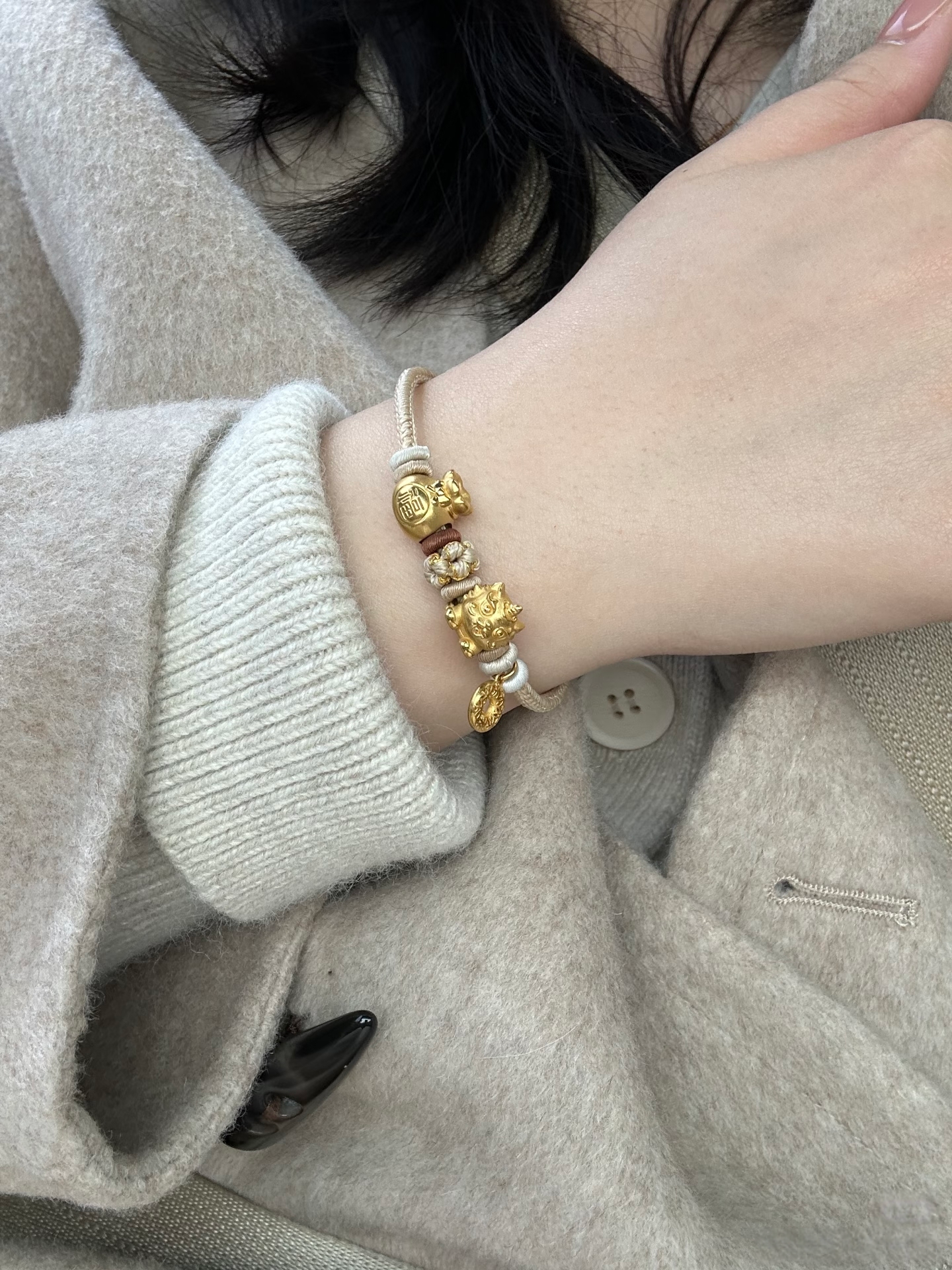 工厂定制金包银手链福袋配醒狮女款精致福气满满手绳编绳小克重,淘宝优惠券,粉丝福利购,淘宝优惠卷