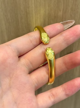 金包银开口猫爪手镯精致手环高颜值礼物镯子精致百搭来料可定制