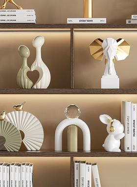 高级感装饰品摆件客厅酒柜办公室软装展示柜书架电视柜餐边柜摆设