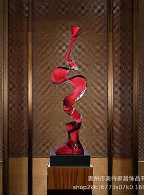 现代酒店抽象雕塑透明树脂摆件别墅客厅玄关酒柜电视柜旁装饰艺术