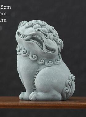 创意狻猊青砂石家居中式茶宠瑞兽摆件鱼缸造景吉祥物装饰工艺品