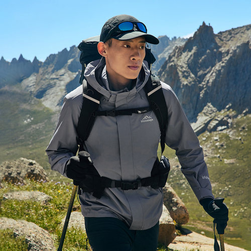 喜马拉雅H3500苍山冲锋衣Event绿标无氟零碳环保户外徒步登山外套 - 图1
