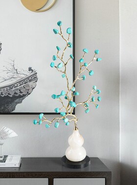 玄关紫水晶玉葫芦摆件客厅壁龛电视柜两边轻奢高级感乔迁工艺品