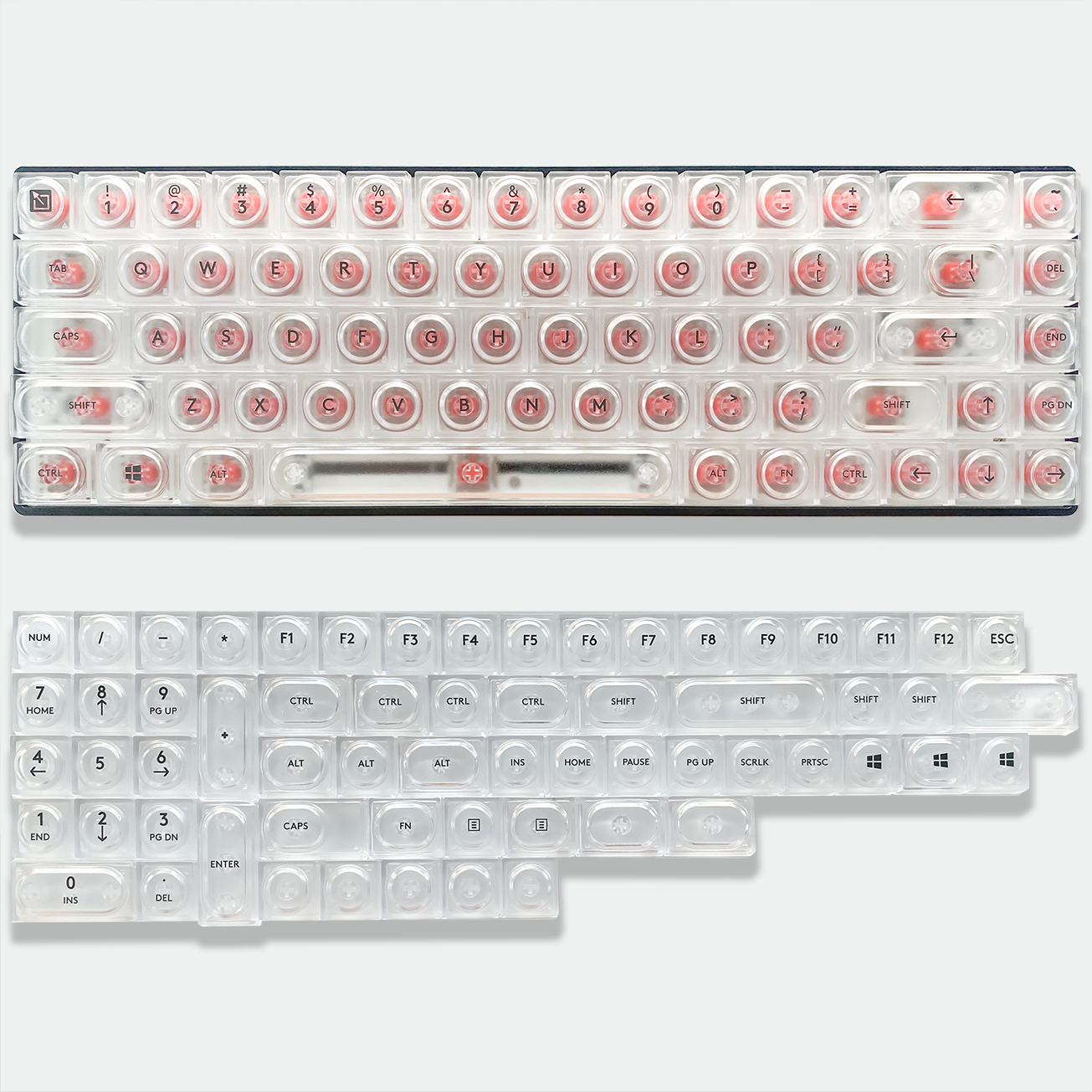 透光十字轴键帽 PC材质126键 矮轴机械键盘客制化wooting磁轴 - 图0