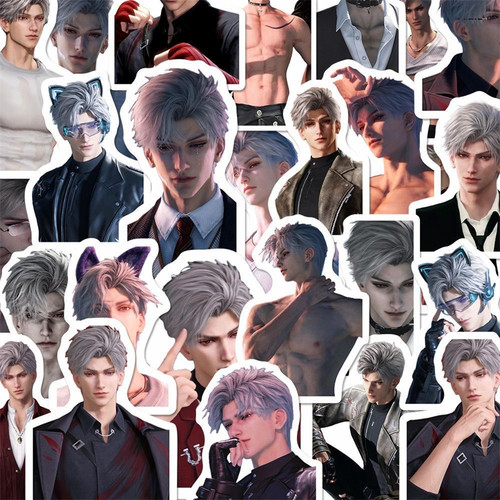 50张恋与深空秦彻贴纸二次元谷子乙游周边人物立绘高颜值帅气卡通涂鸦装饰DIY手机壳行李箱平板防水贴画纸 - 图0