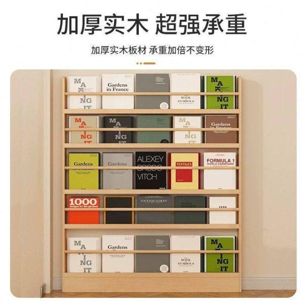 薄走廊实木书架 儿童置物架 阅读书收纳架落地壁挂墙上展示架子,淘宝优惠券,粉丝福利购,淘宝优惠卷