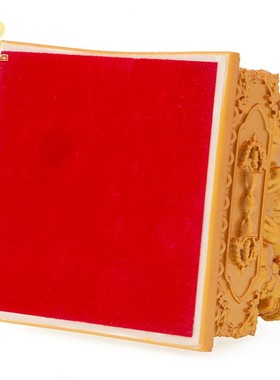 手摇转动轮底座莲花款狮子底托西藏家居桌面摆件转筒转轮插座