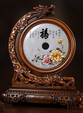 威弗列德装饰品家居客厅玄关酒柜工艺品办公室龙头福字平安扣摆件