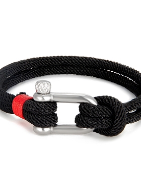 极速MKENDN Mens Nautical Double Strand U shapeS Shackle Sur