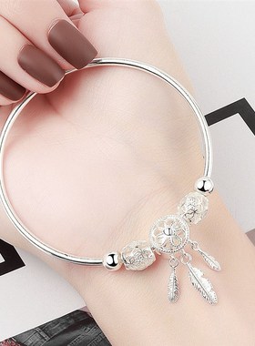 极速抖音直播爆款捕梦铃铛网手环推拉手M镯冷淡风三生三世手镯