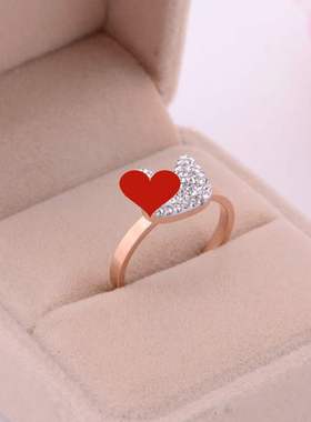 极速Titanium steel diamond Swan ring KoreLan rose gold ring