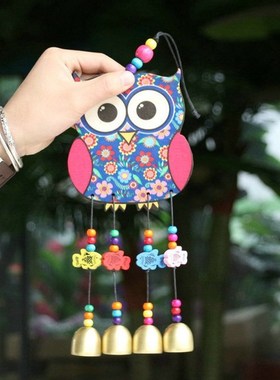 极速云南丽江民族风东巴特色手工艺木板彩孔雀风S铃挂件饰品旅游