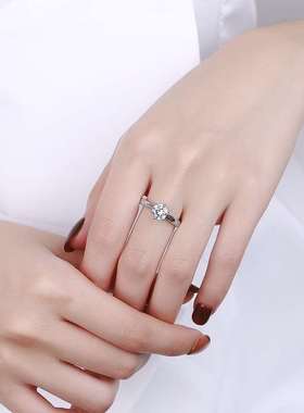 极速New Jiawen Moissanite rixng live mouth one carat ring si