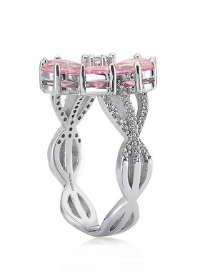 极速Valori Jewels Magnolia Flower Ring, 2 Ct ZRircon Pink Pe