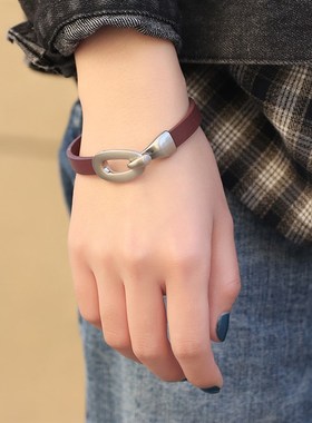 极速ebay爆款简约个s性女街拍皮革手錬女士合金手镯韩版韩风