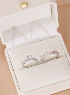 极速婚礼交换戒指结婚对戒仿真假钻戒一对求婚道具仪Y式用的订婚