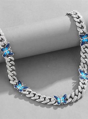 极速2023-Hlip Hopiyns New Hip HoCpins Butterfl Clavice Chain