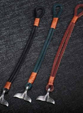 极速琦诺2022新款男士鲸鱼尾合金I手錬牛皮手工编织男士手环