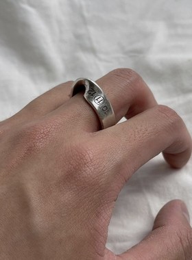 极速*marghiela风格莫比乌斯环戒指做旧马吉啦指环 雕刻数字无性