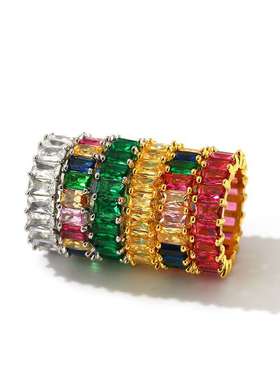 极速Chen Rui Cubicn Zirconia Ring Inlaid Engagement Hand Jew