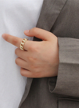 极速Gold Color Plating Chain Shape RINGJ 7mm Wide For Unisex