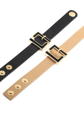 极速琦诺手饰日韩风n百搭宽皮女士手錬小清新PU皮可调节按扣饰品