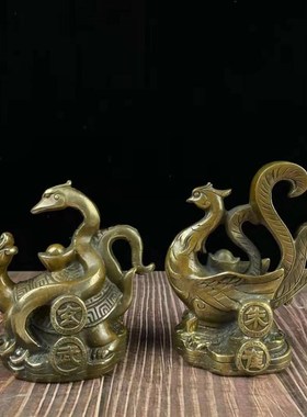 高端纯铜四方神兽摆件仿古青龙白虎朱v雀玄武四大神兽一套家居玄