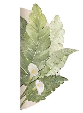 原木风入户玄关装饰画小清新绿植走廊尽头过道竖版客厅背景墙挂画