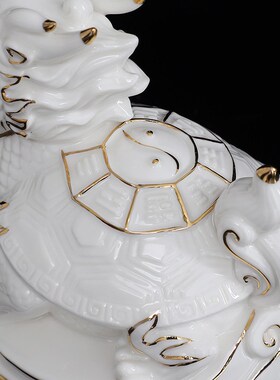 陶瓷招财小龙龟摆件风水镇宅家居八卦龙龟客厅工艺开业装饰品摆设