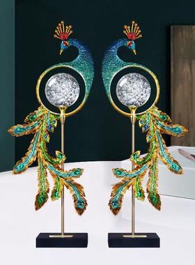 轻奢高档珐琅彩水晶球酒柜装饰摆件入户玄关大气摆设乔迁新居礼物